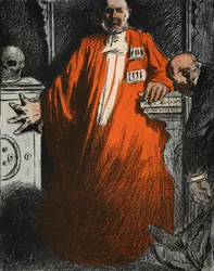 Un giudice in abiti completi, illustrazione da 